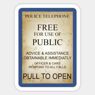 Police Public Call Box Sticker